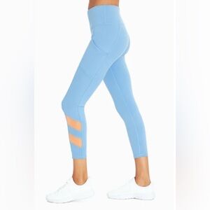 Marika High-Waisted side pocket ankle leggings - Small - Silver Lake Blue